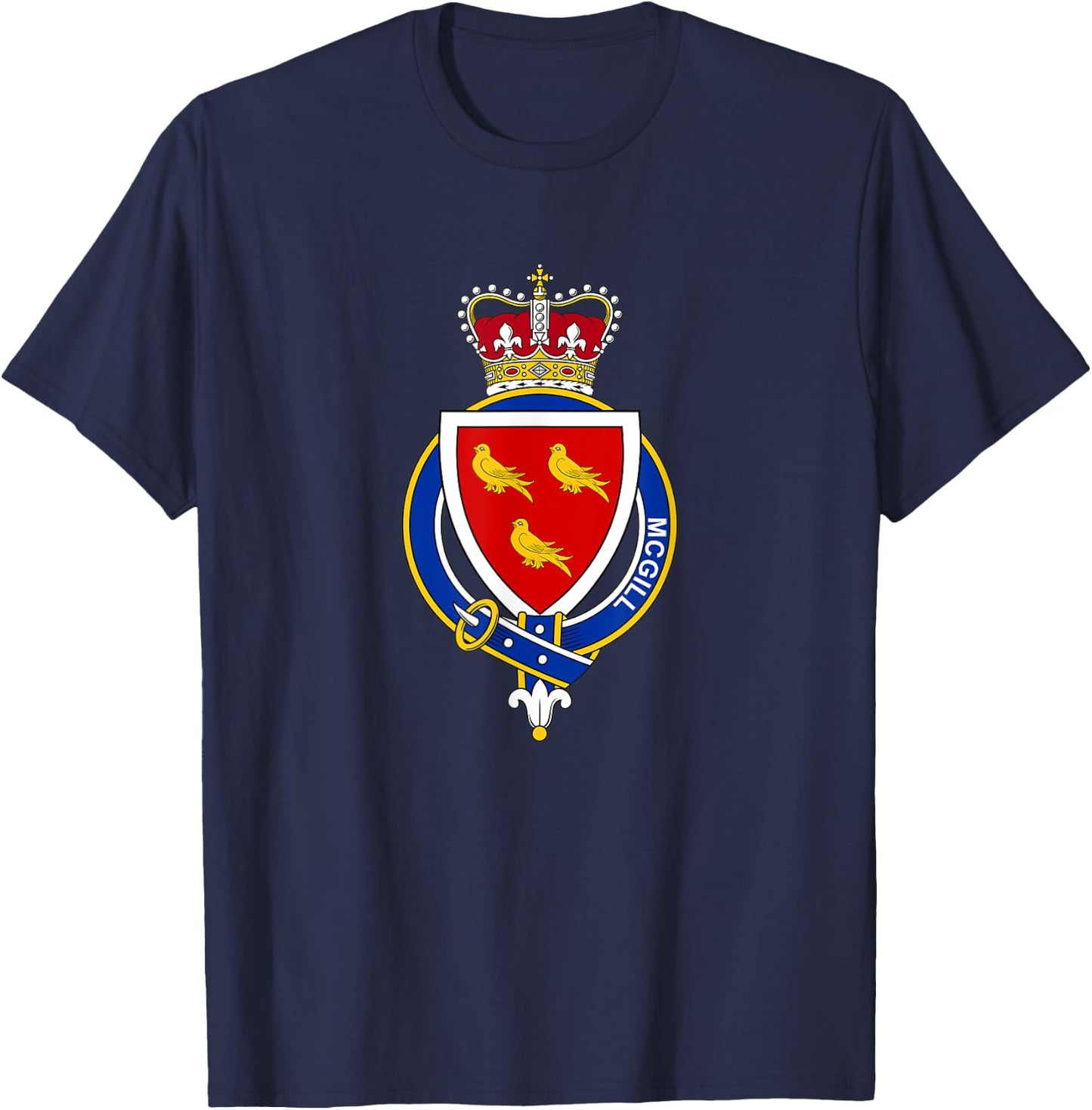 McGill Coat of Arms - Family Crest T-Shirt - T-Shirt | Navy