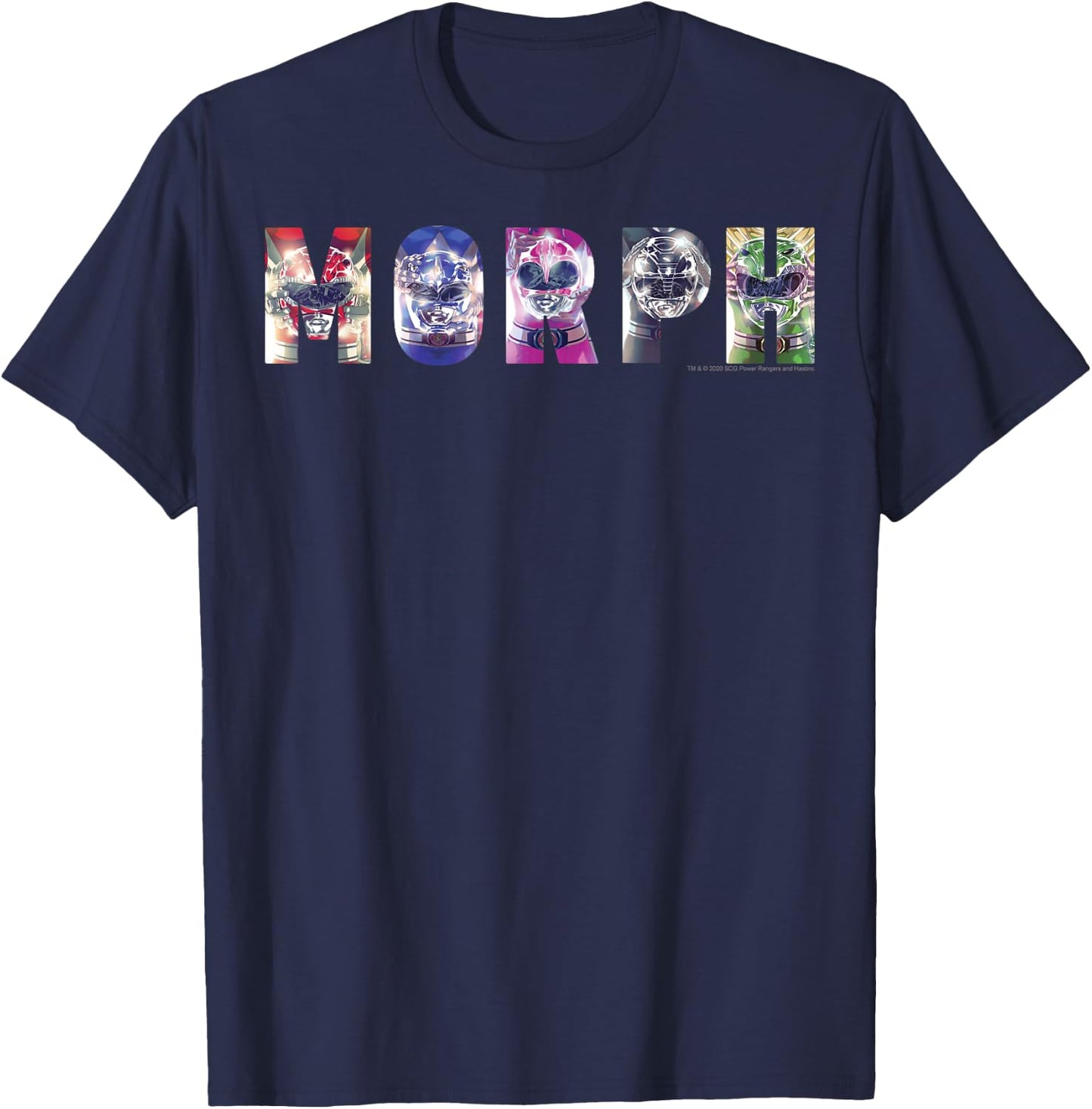 Power Rangers Heroes And Villains Graphic Color Group Poster T-Shirt - T-Shirt | Navy