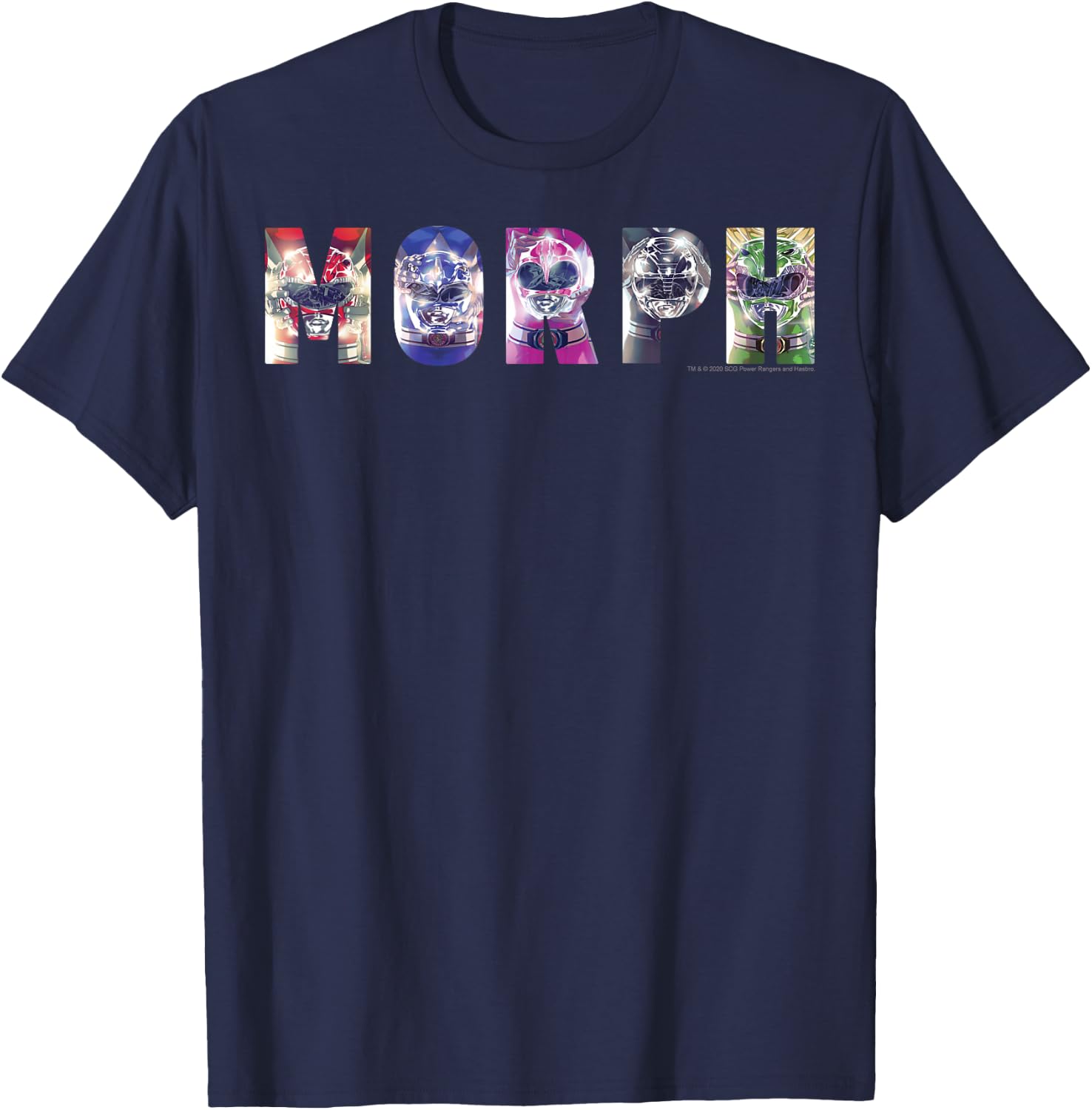 Power Rangers Heroes And Villains Graphic Color Group Poster T-Shirt - T-Shirt | Navy