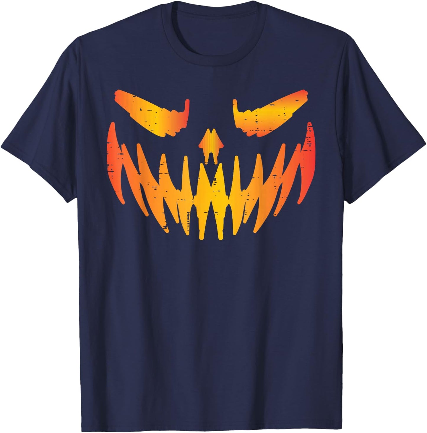 Halloween Jack O Lantern Pumpkin Face Costume Men Women Kids T-Shirt - T-Shirt | Navy