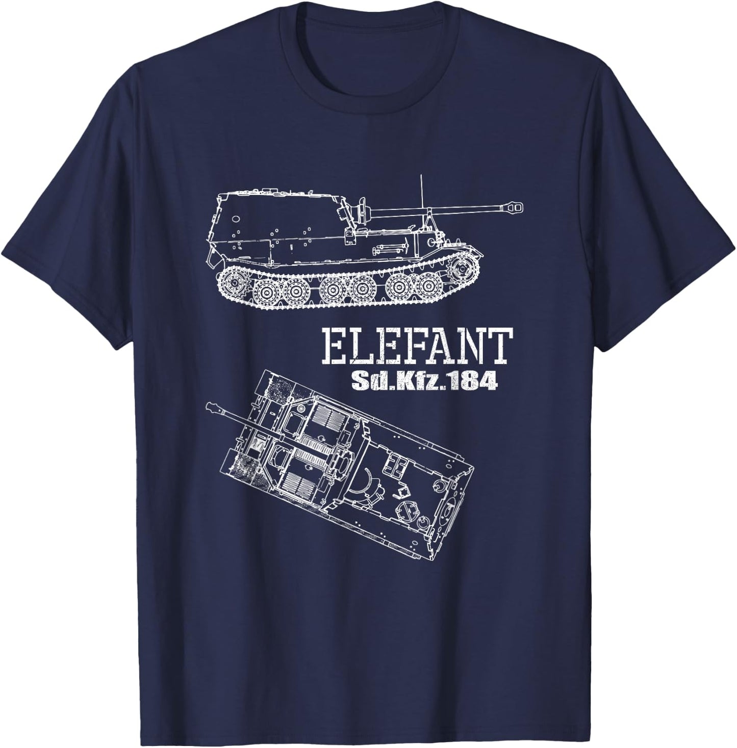 Elephant Ferdinand Panzerjäger Tiger German Wehrmacht WW 2 T-Shirt - T-Shirt | Navy