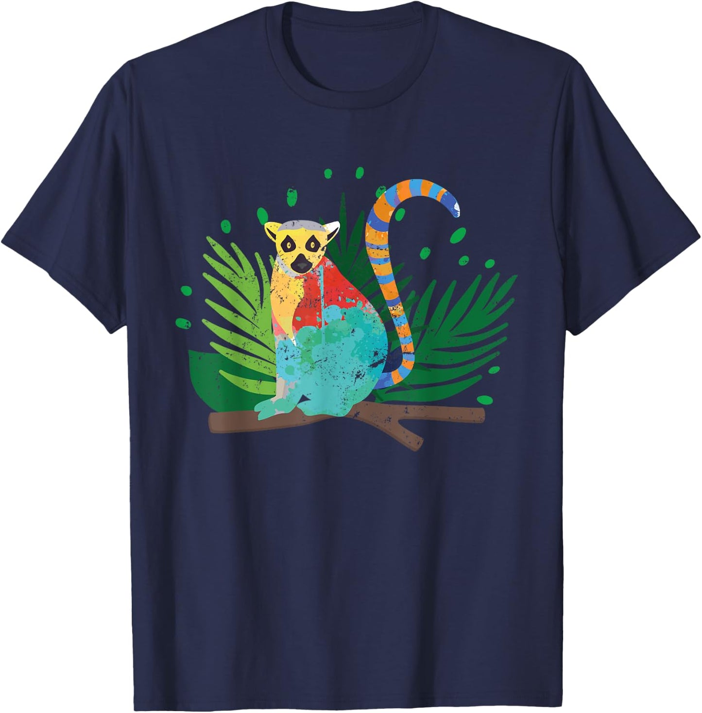 Madagascar Animal Lemur T-Shirt - T-Shirt | Navy
