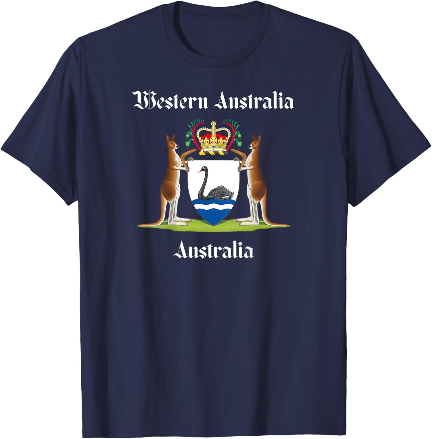 BACK PRINT - Coat of Arms - Western Australia T-Shirt - T-Shirt | Navy