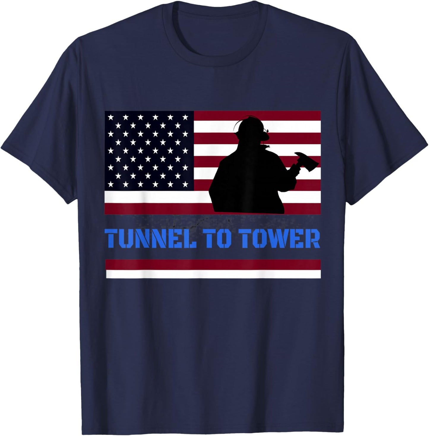 Rush Tunnel to Tower - Vintage Firefighter Gift T-Shirt - T-Shirt | Navy