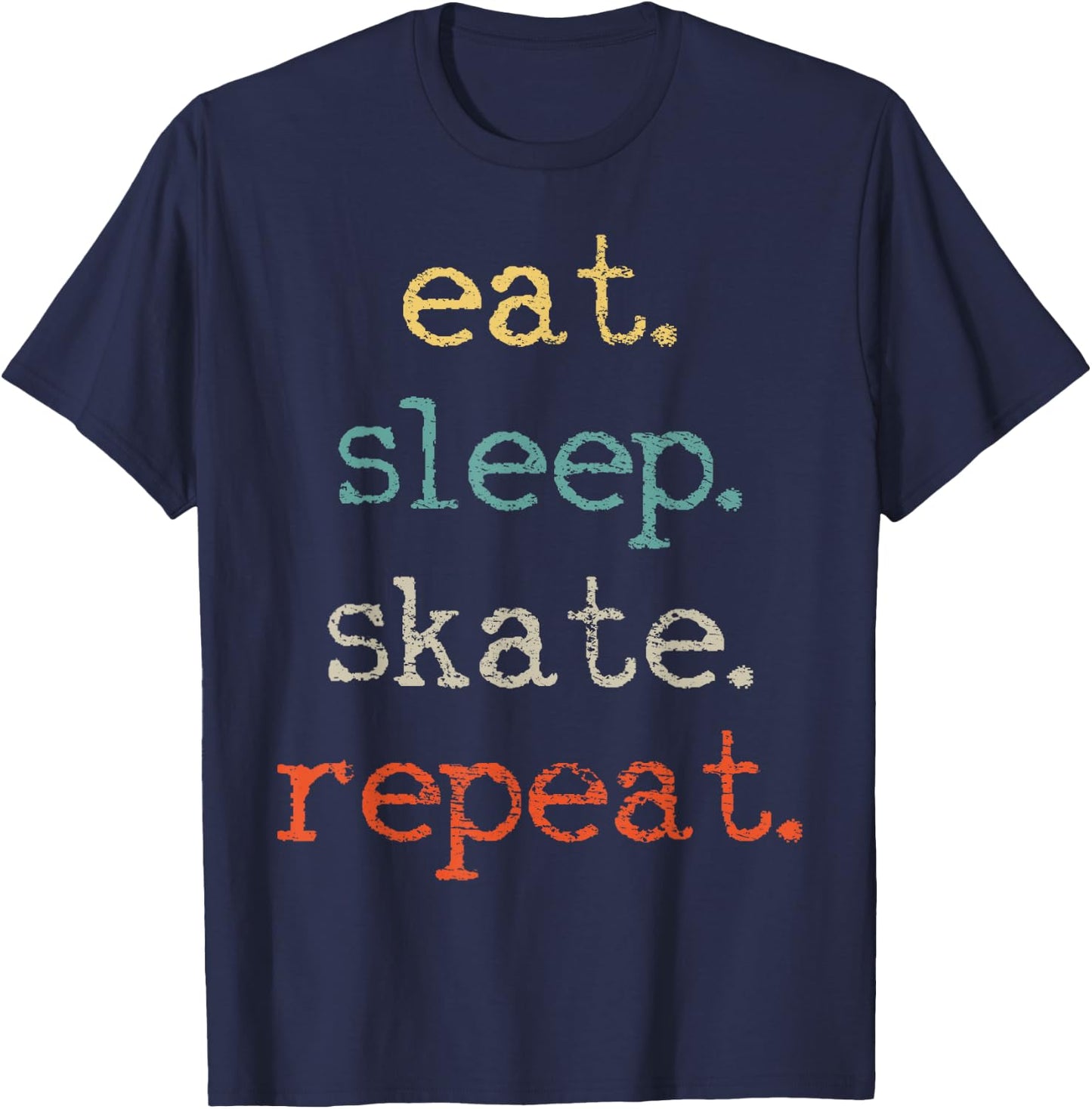 Eat Sleep Skate Repeat T-Shirt - T-Shirt | Navy