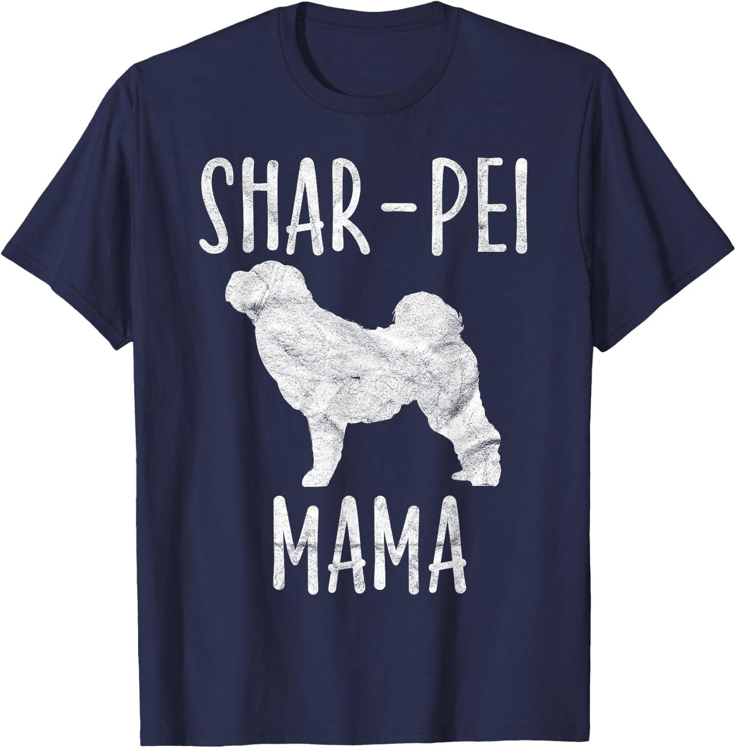 Vintage Shar-Pei Mama Gift Sharpei Mom Dog Owner Mother T-Shirt - T-Shirt | Navy