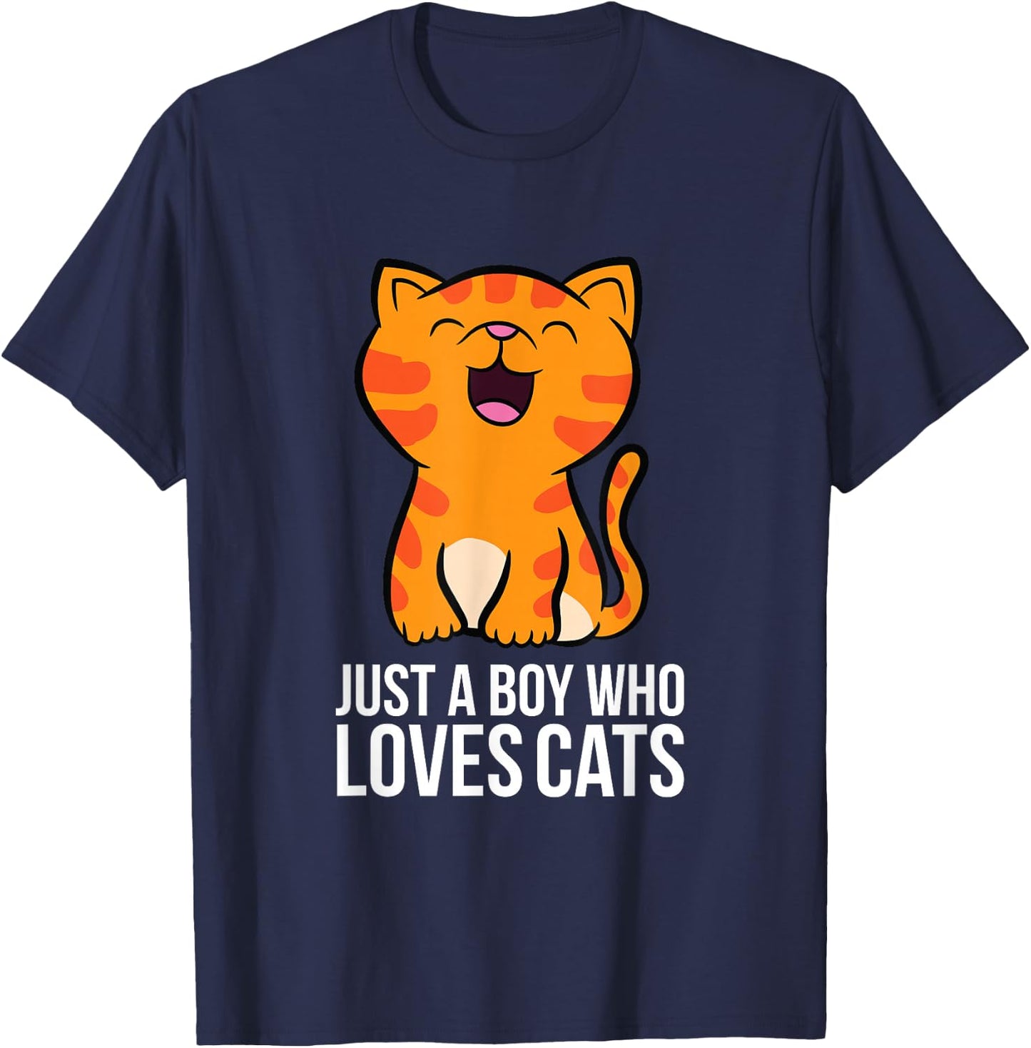 Just a Boy Who Loves Cats T-Shirt - T-Shirt | Navy
