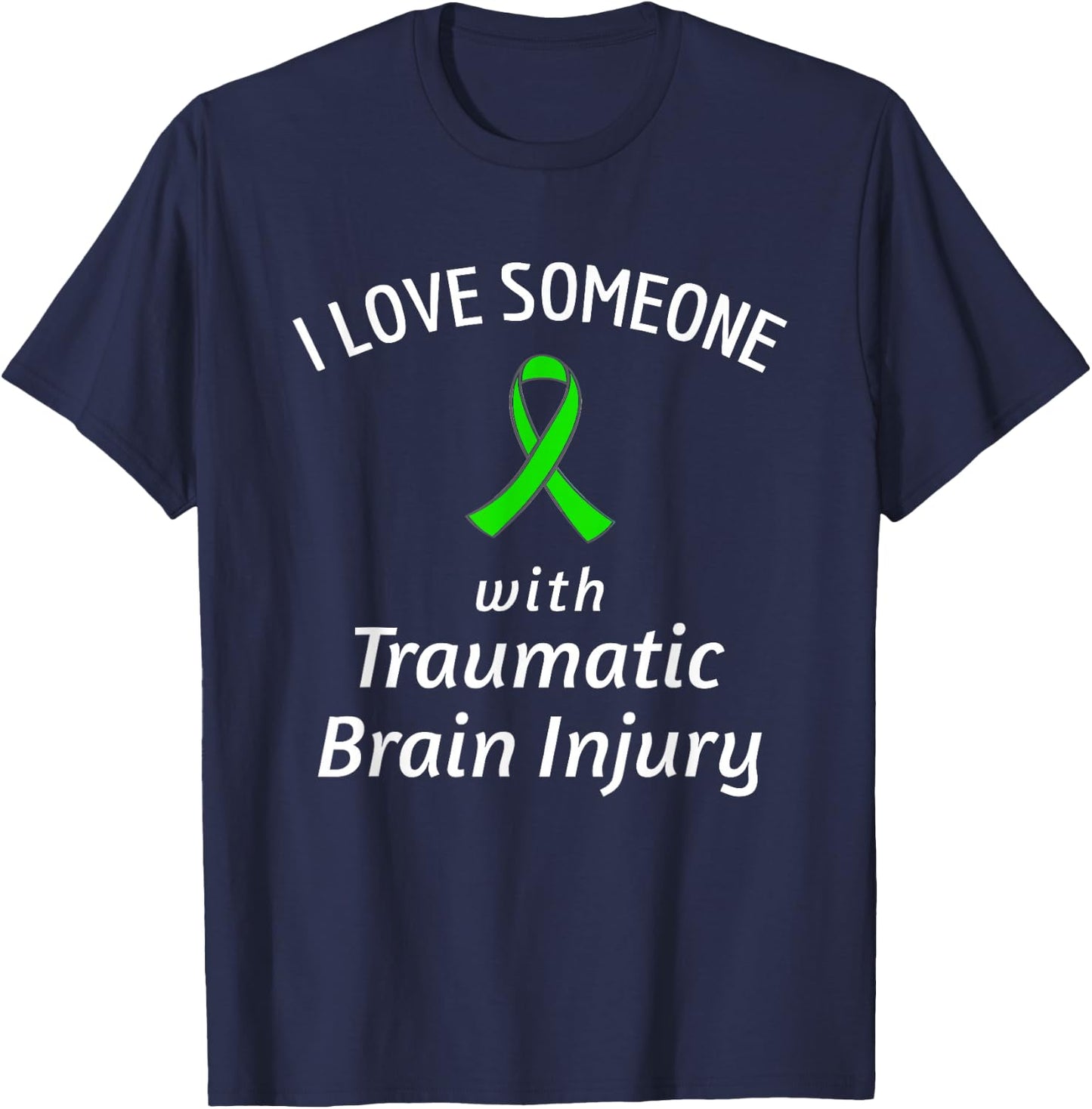Brain Injury Raise Awareness Love Someone Traumatic Ribbon T-Shirt - T-Shirt | Navy