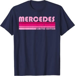 Mercedes Name Personalized Retro Vintage 80s 90s Birthday T-Shirt - T-Shirt | Navy