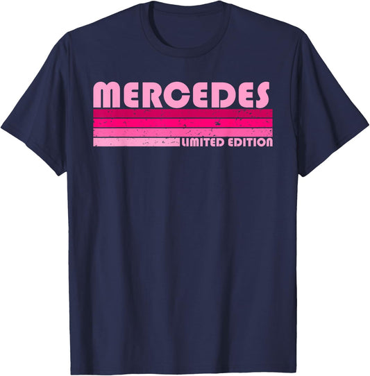 Mercedes Name Personalized Retro Vintage 80s 90s Birthday T-Shirt - T-Shirt | Navy
