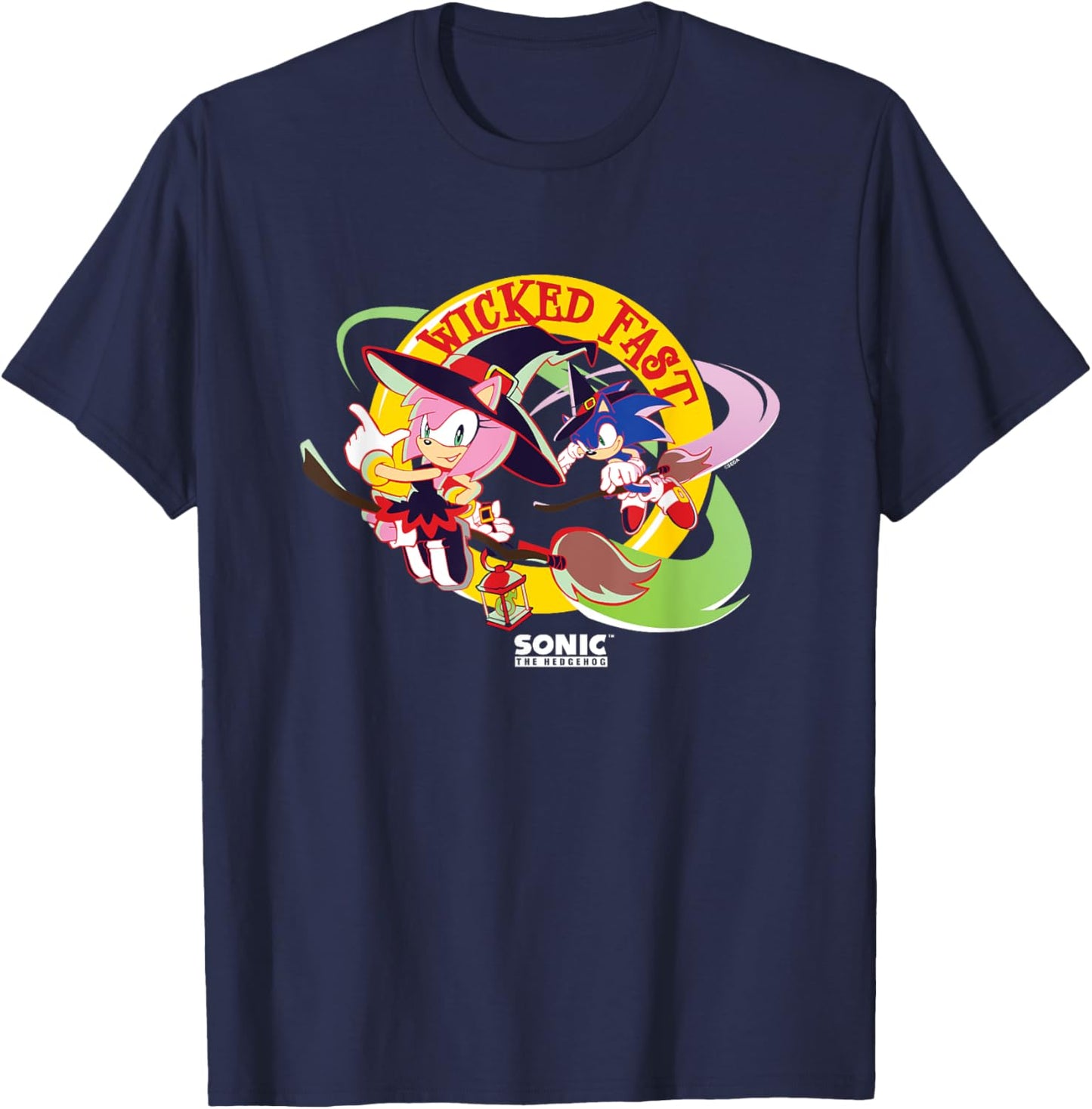Sonic The Hedgehog Halloween Wicked Fast Witch Costumes T-Shirt - T-Shirt | Navy