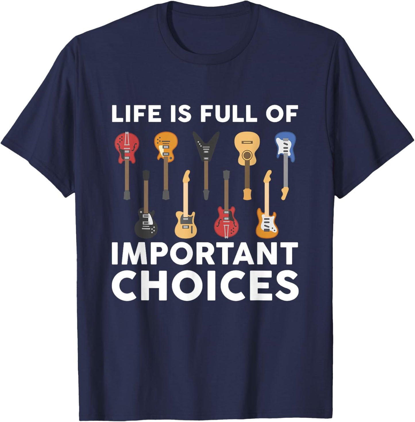 Funny Guitarist Guitar Player Music Lover Gift Women Short Sleeve T-Shirt - T-Shirt | Navy