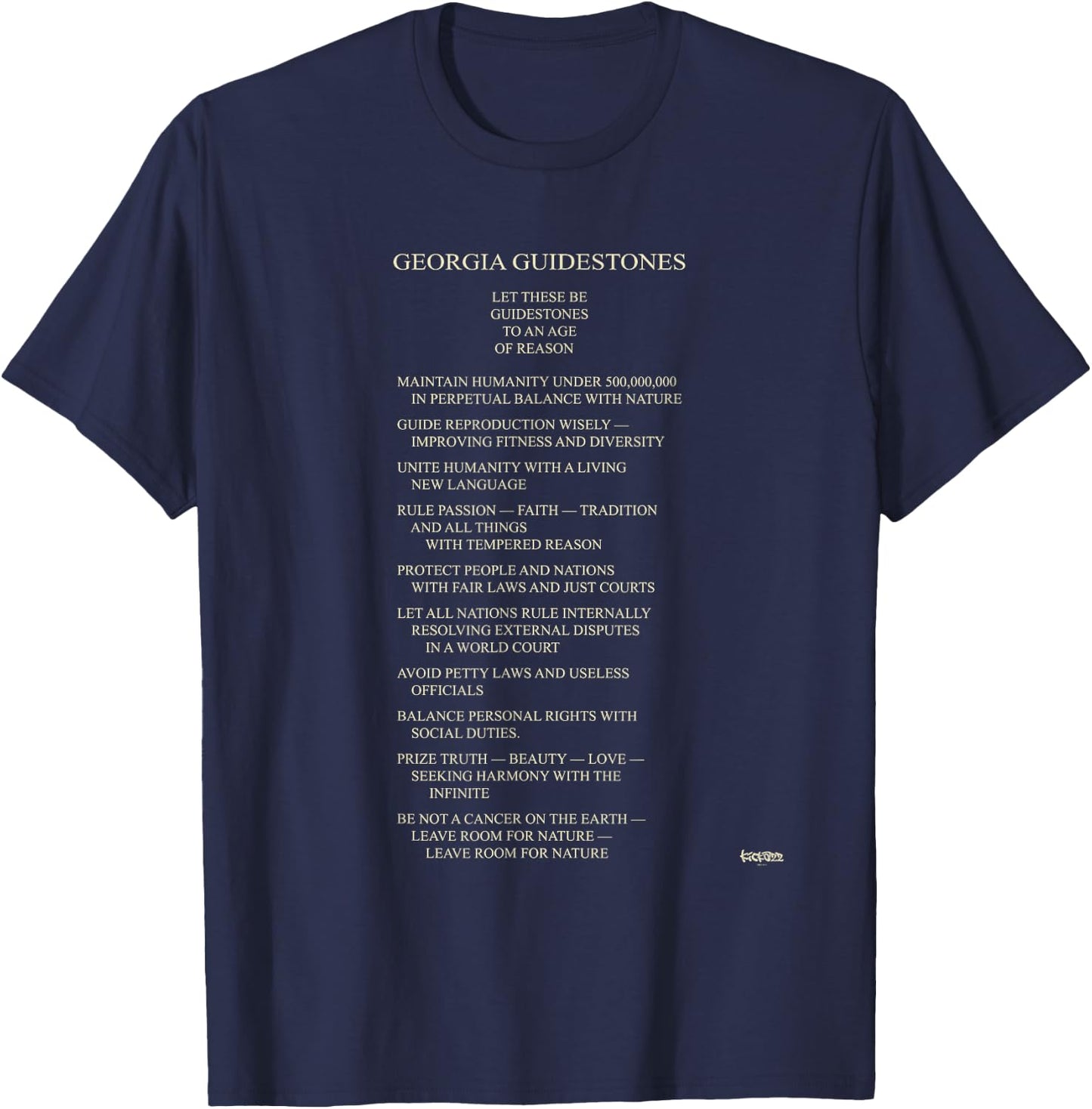 Georgia Guidestones T-Shirt - T-Shirt | Navy