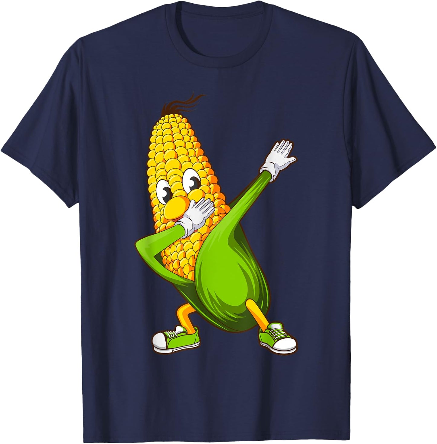 Funny Dabbing Corn Gift | Cute Dancing Farmers Men Women T-Shirt - T-Shirt | Navy