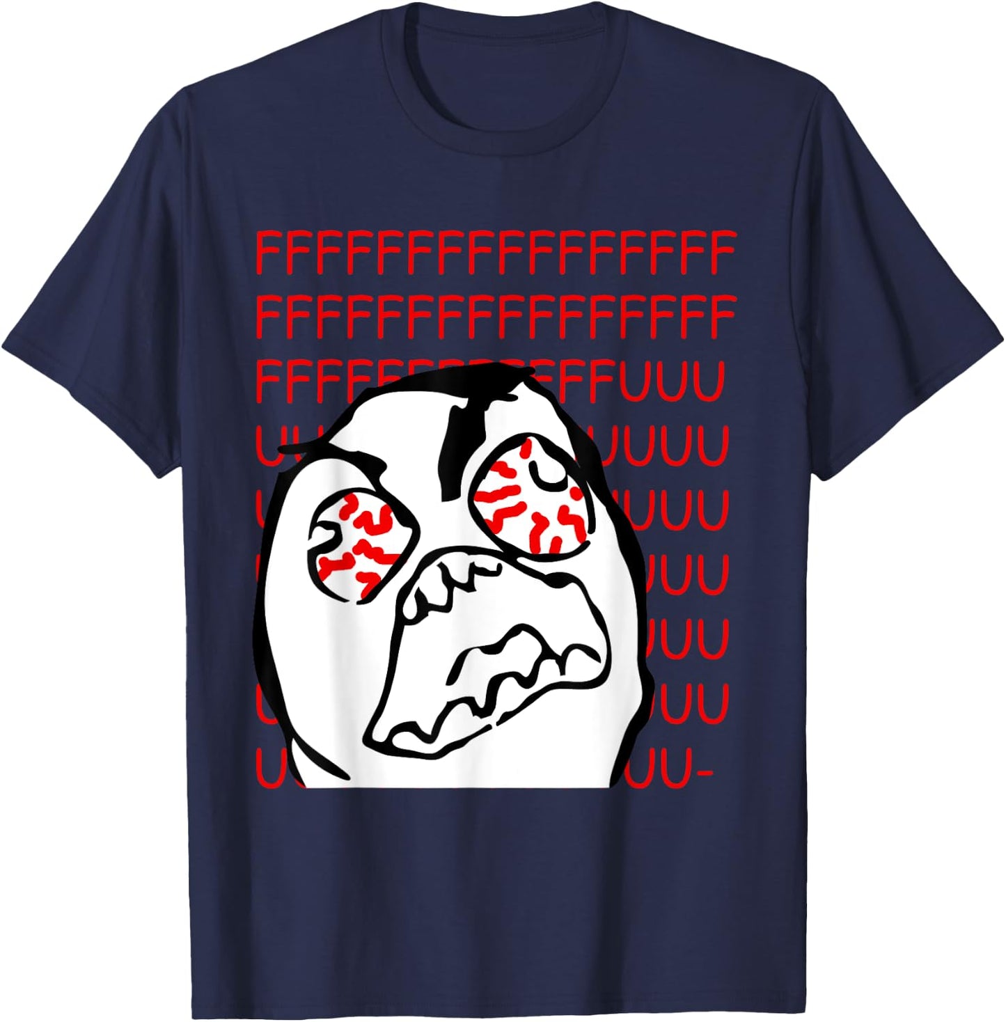 Angry Rage Guy Parody Meme T-Shirt - T-Shirt | Navy