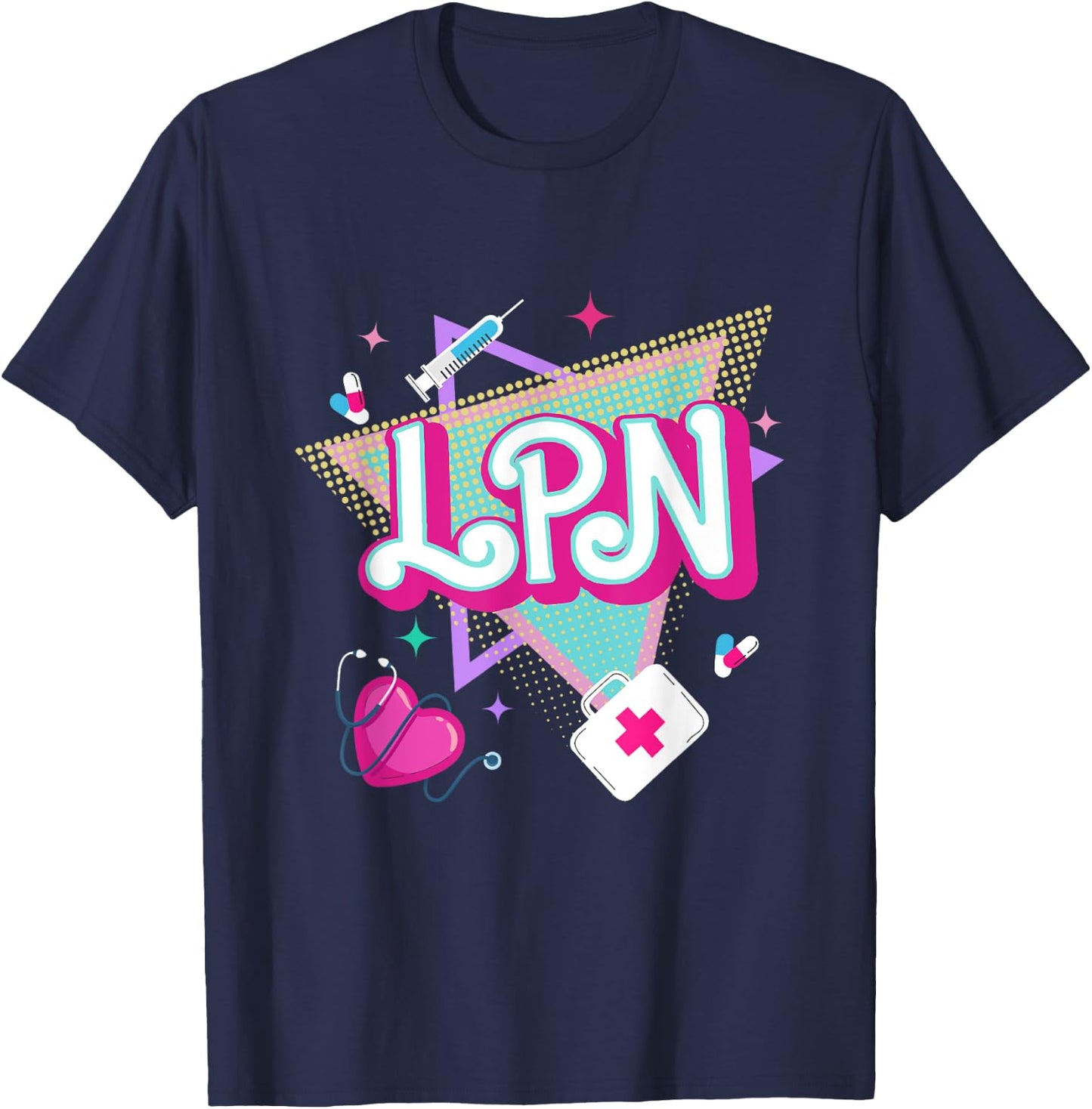 Retro vintage LPN Licensed Practical Nurse men women T-Shirt - T-Shirt | Navy