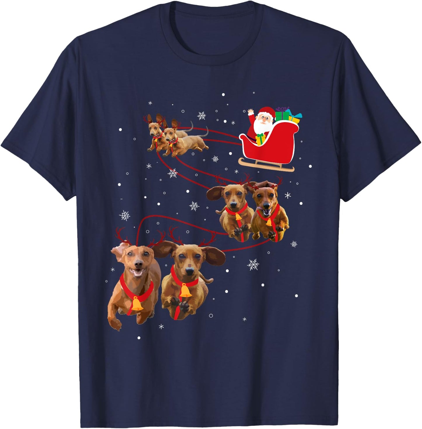 Dachshund Christmas T-Shirt - T-Shirt | Navy
