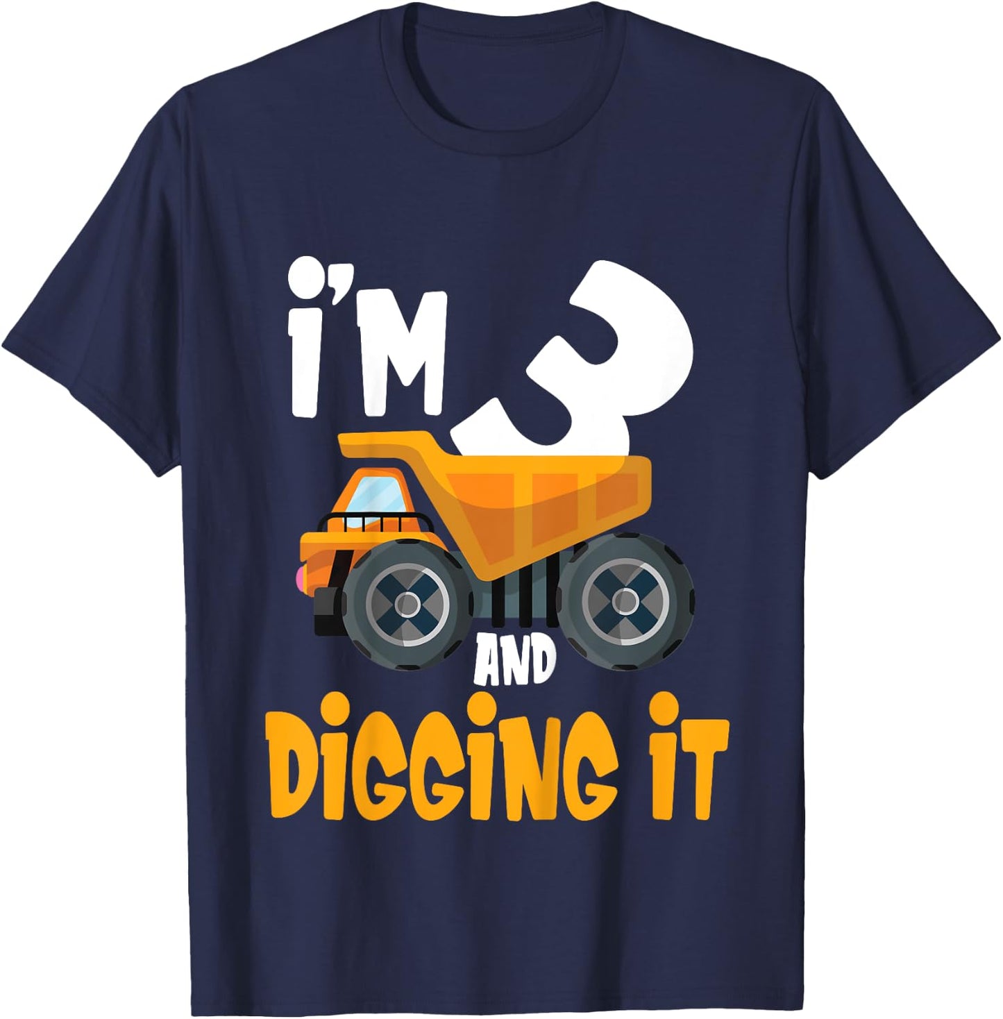 I'm 3 and digging it 3 year old 3rd Birthday Boy I'm 3 T-Shirt - T-Shirt | Navy