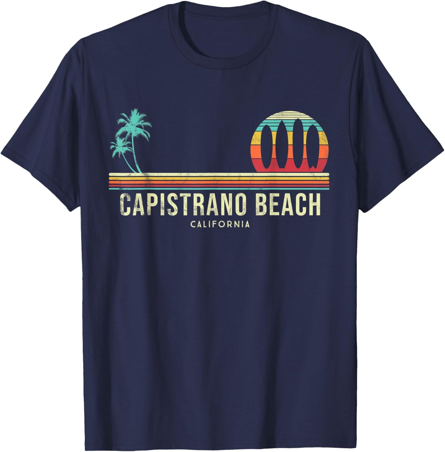 California Surf Capistrano Beach Vintage Surf Board Surfer Men Women Kids T-Shirt - T-Shirt | Navy