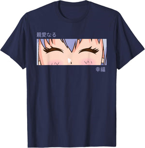 Anime Girl Eyes - Japan Culture Art - Japanese Aesthetic T-Shirt - T-Shirt | Navy