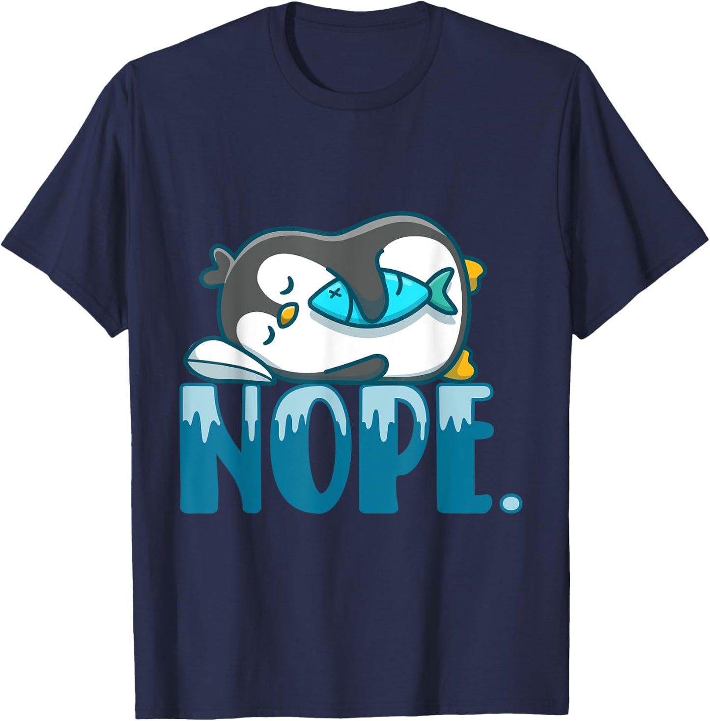 Nope Sleepyhead Sleepy Bedroom Penguins Flippers Penguin T-Shirt - T-Shirt | Navy