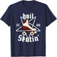 Satanic Cross Roller Skating Hail' Skatin' Satan Pentagram T-Shirt - T-Shirt | Navy