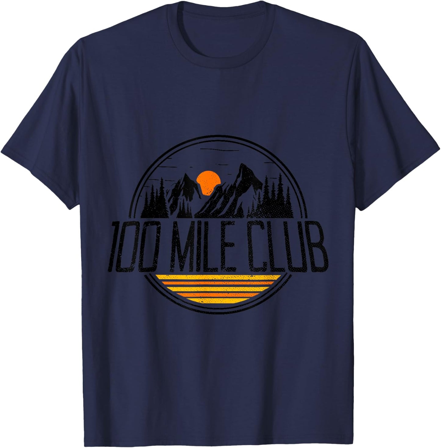 100 Mile Club Run Adventure Fell Ultra Run Trail Running T-Shirt - T-Shirt | Navy