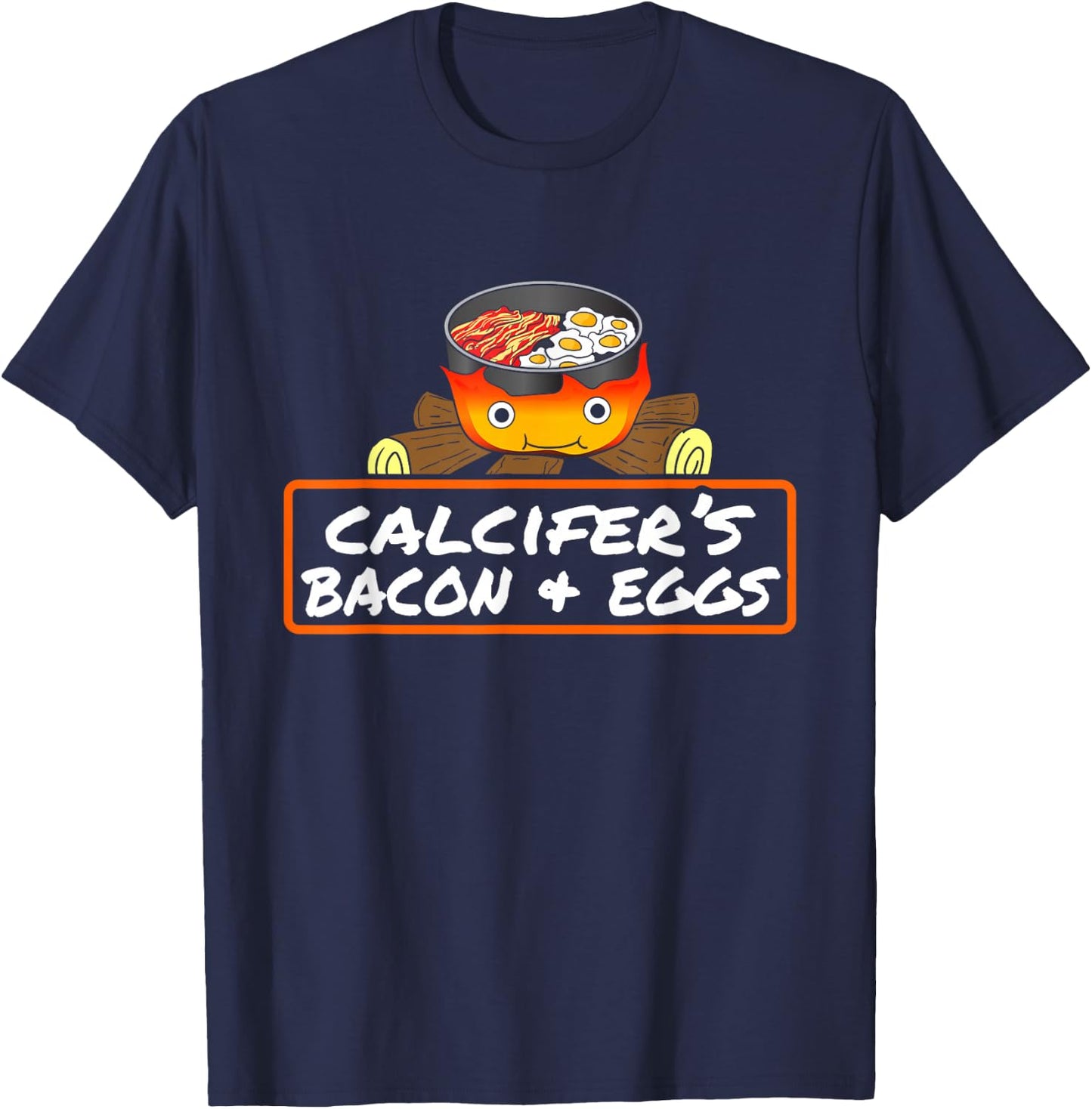 Food Lover Pun Bacon Egg Cook Dish Calcifer's Gift T-Shirt - T-Shirt | Navy