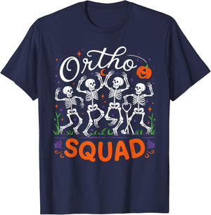 Ortho Squad Skeleton Halloween Orthopedic Nurse RN T-Shirt - T-Shirt | Navy
