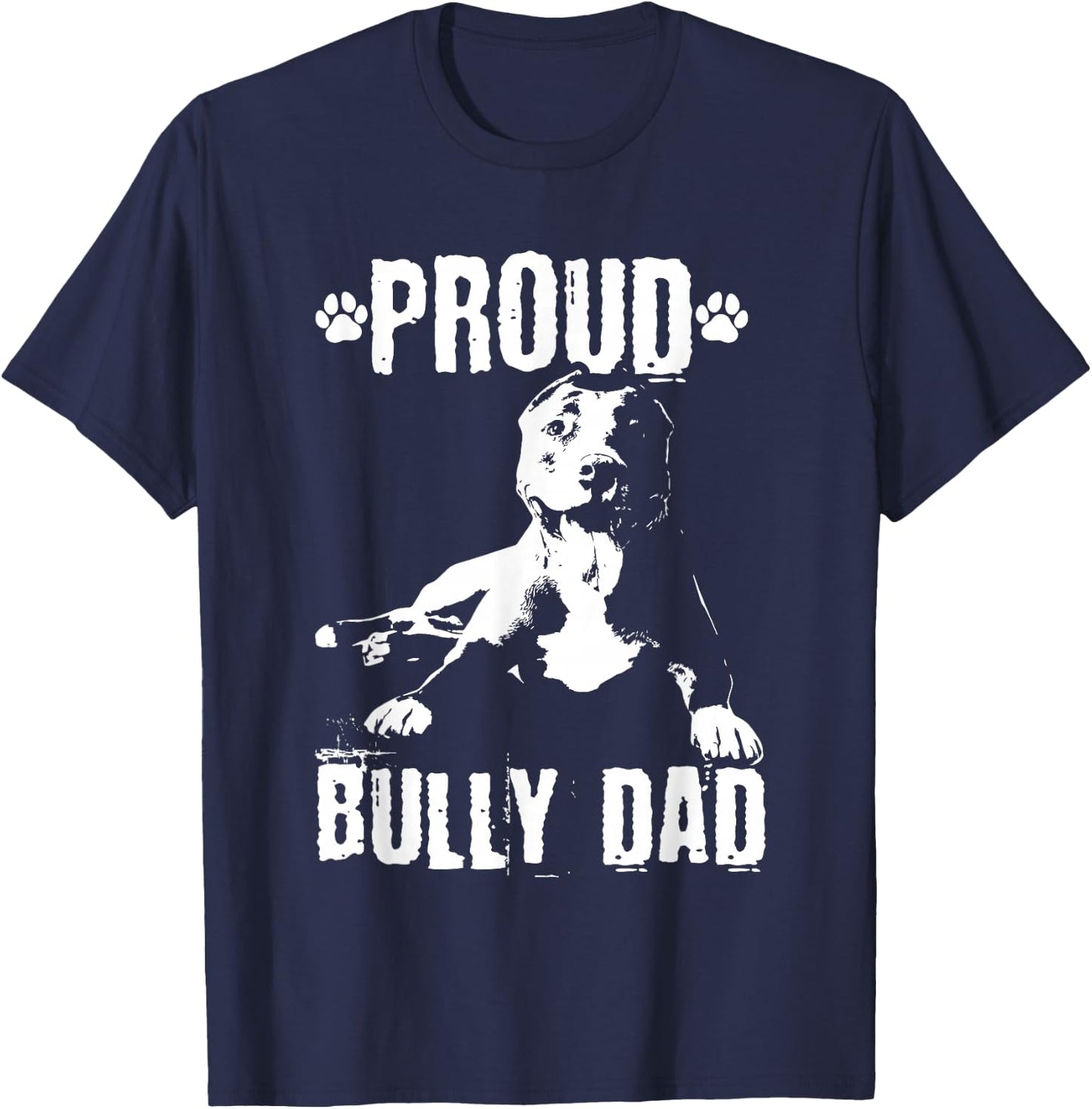 Bully Dad | American Bully Pitbull Dog Owner T-Shirt - T-Shirt | Navy