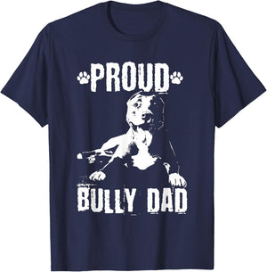 Bully Dad | American Bully Pitbull Dog Owner T-Shirt - T-Shirt | Navy