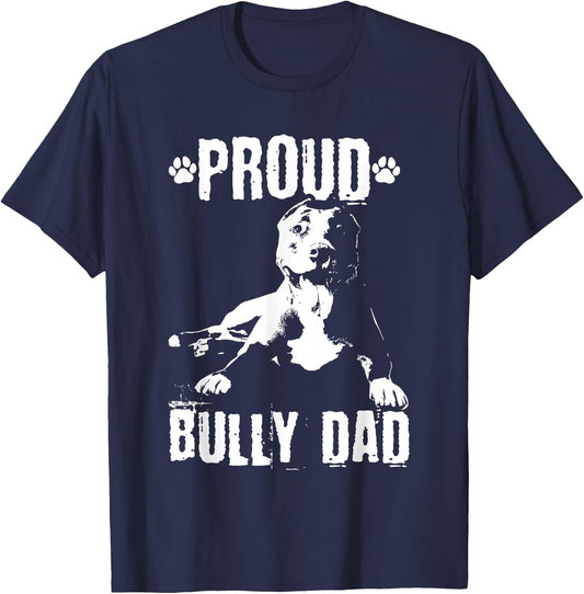 Bully Dad | American Bully Pitbull Dog Owner T-Shirt - T-Shirt | Navy