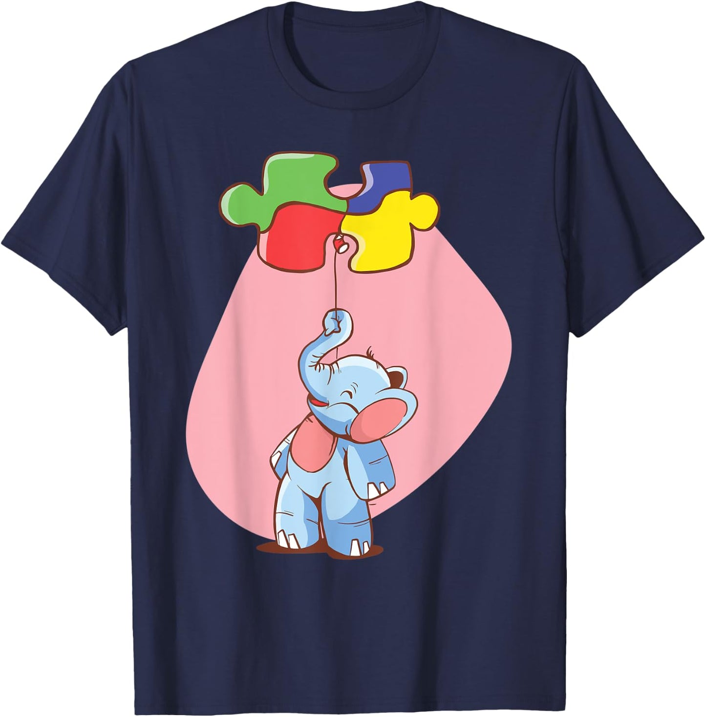 Autism Awareness Shirts with Cute Elephant Kids Men Women T-Shirt - T-Shirt | Navy