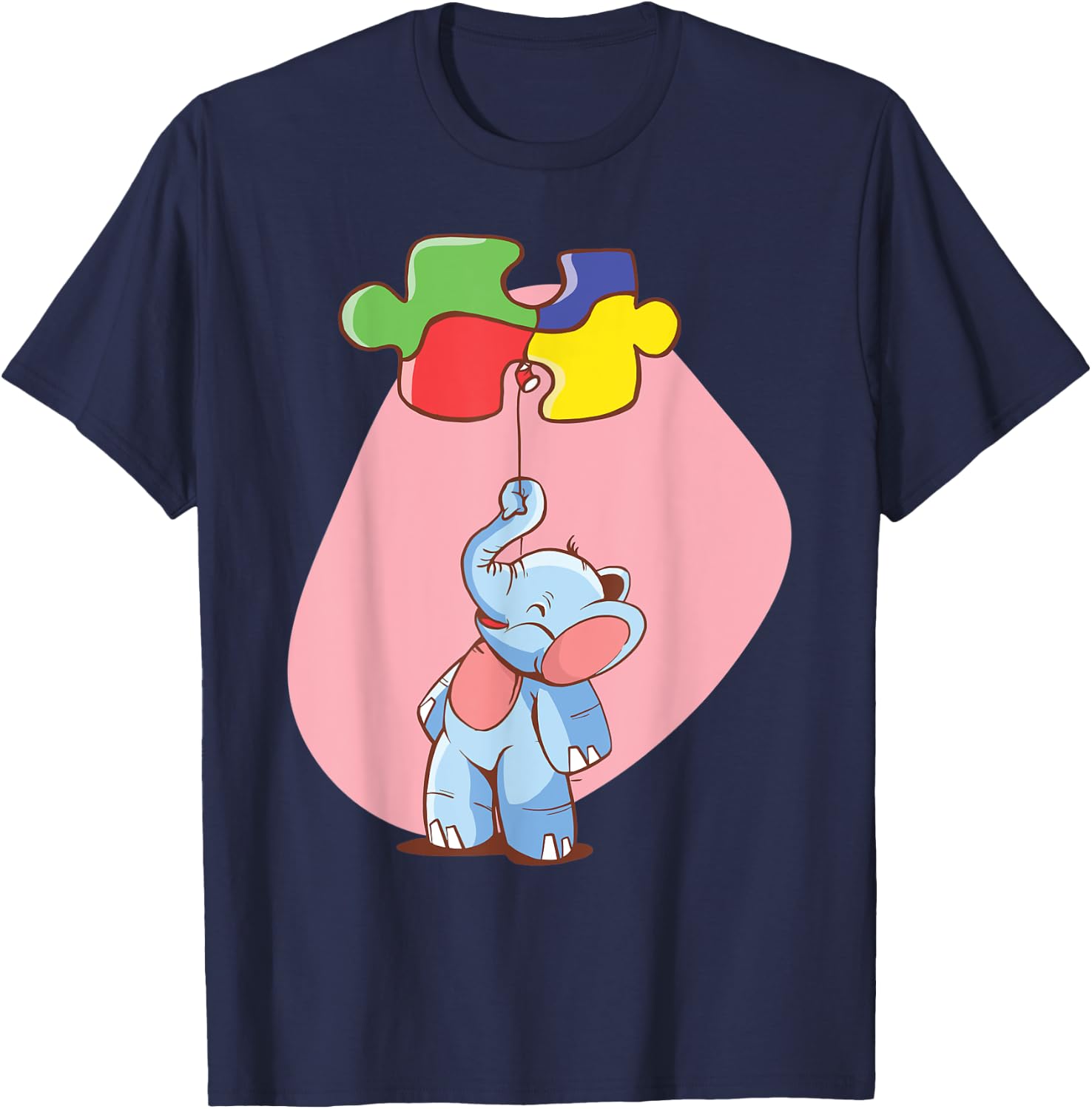 Autism Awareness Shirts with Cute Elephant Kids Men Women T-Shirt - T-Shirt | Navy