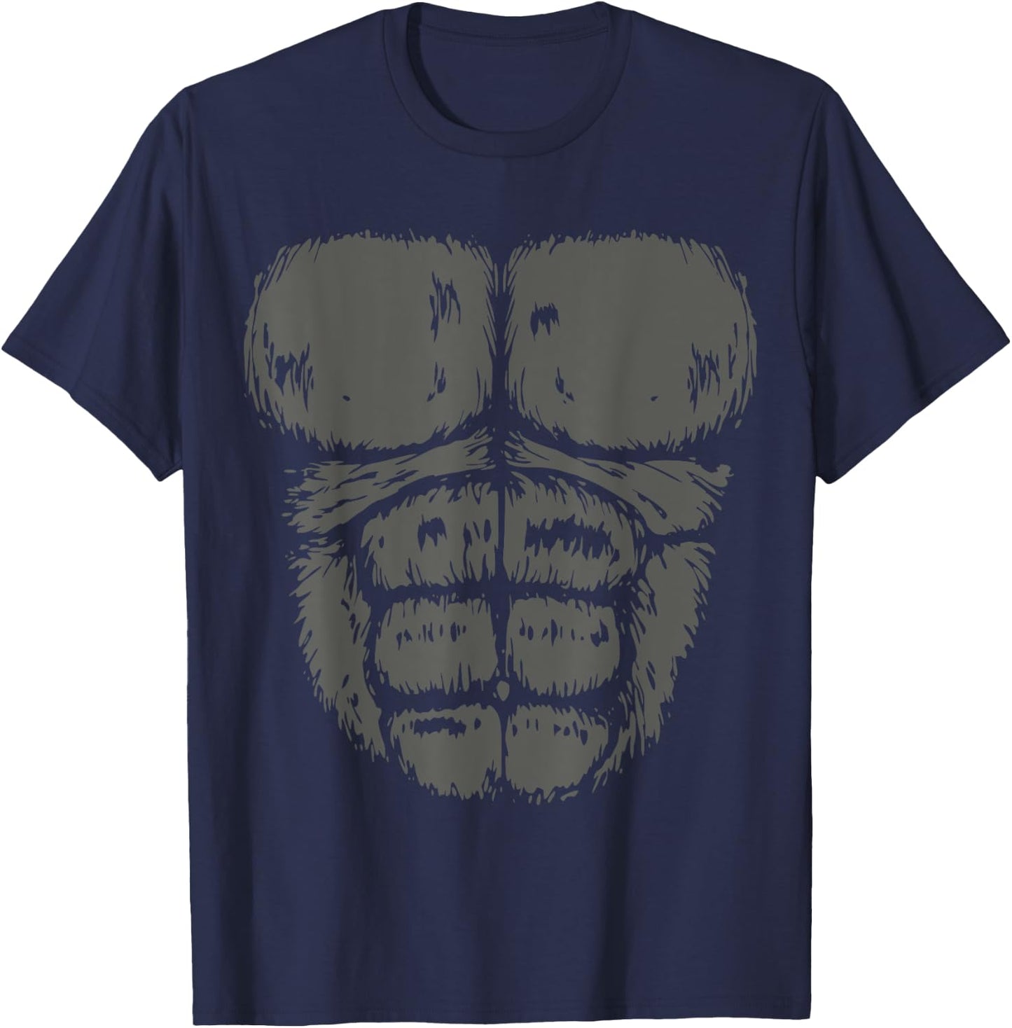 Gorilla Monkey Belly Chest Costume DIY Halloween T-Shirt - T-Shirt | Navy