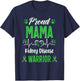 proud Mama kidney disease warrior awareness ribbon green T-Shirt - T-Shirt | Navy