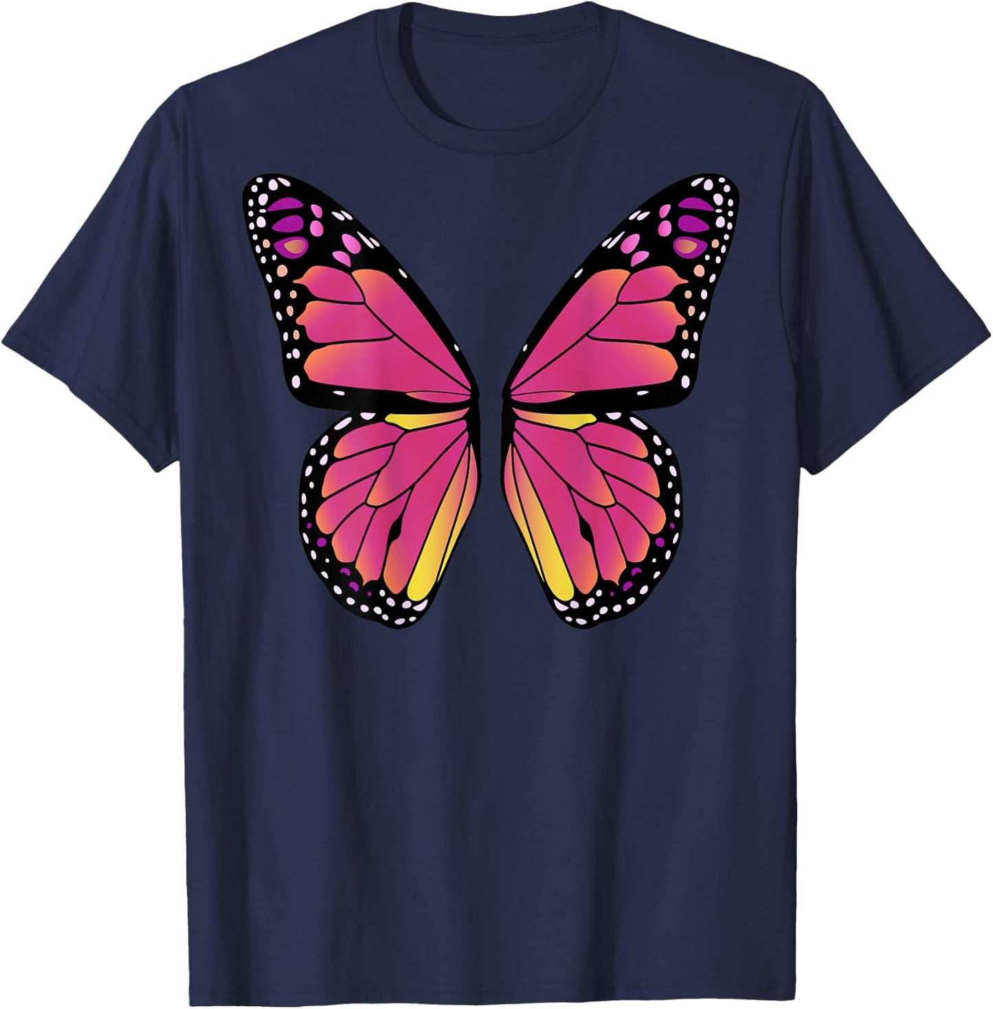 Butterfly Wings On The Back - Pink Fairy Halloween Costume T-Shirt - T-Shirt | Navy