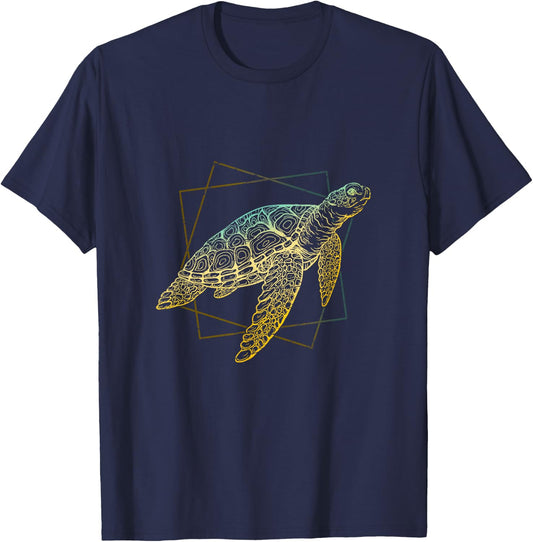 Ocean Animal Sea Creature Turtle T-Shirt - T-Shirt | Navy