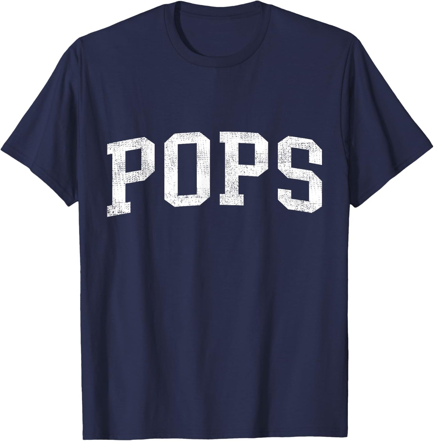 Pops Family Matching Vintage Father's Day Pops Classic Bold Font Pops Birthday Gift T-Shirt - T-Shirt | Navy