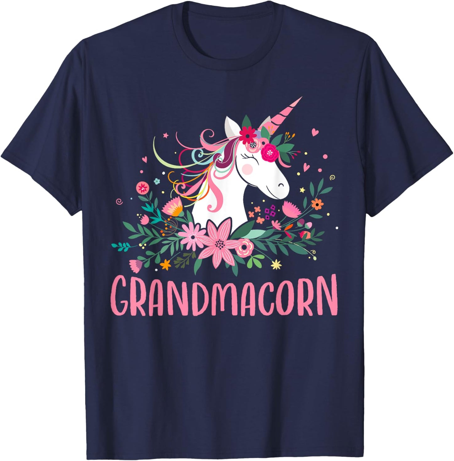 Grandmacorn Unicorn Grandma T-Shirt - T-Shirt | Navy