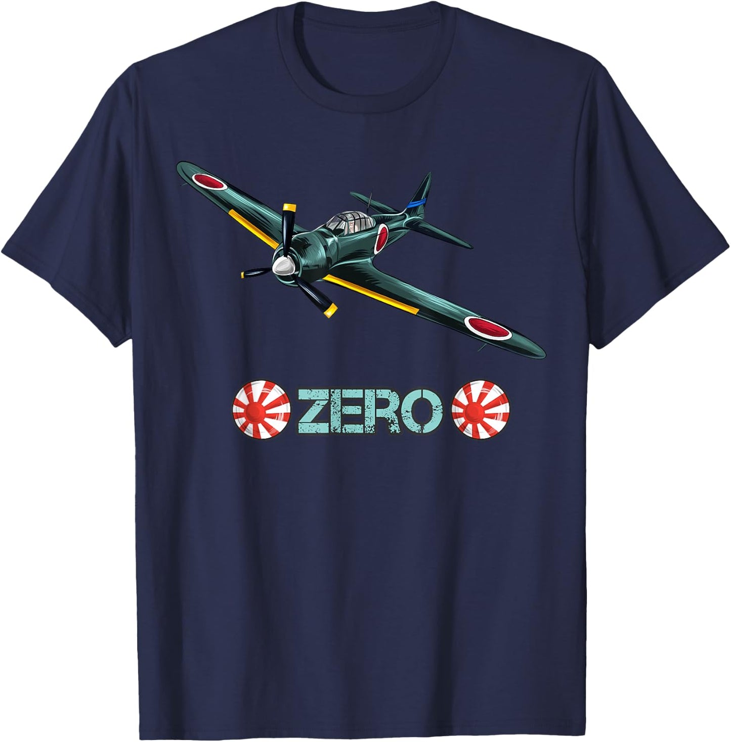 World War 2 Japanese Fighter Plane Zero T-Shirt - T-Shirt | Navy