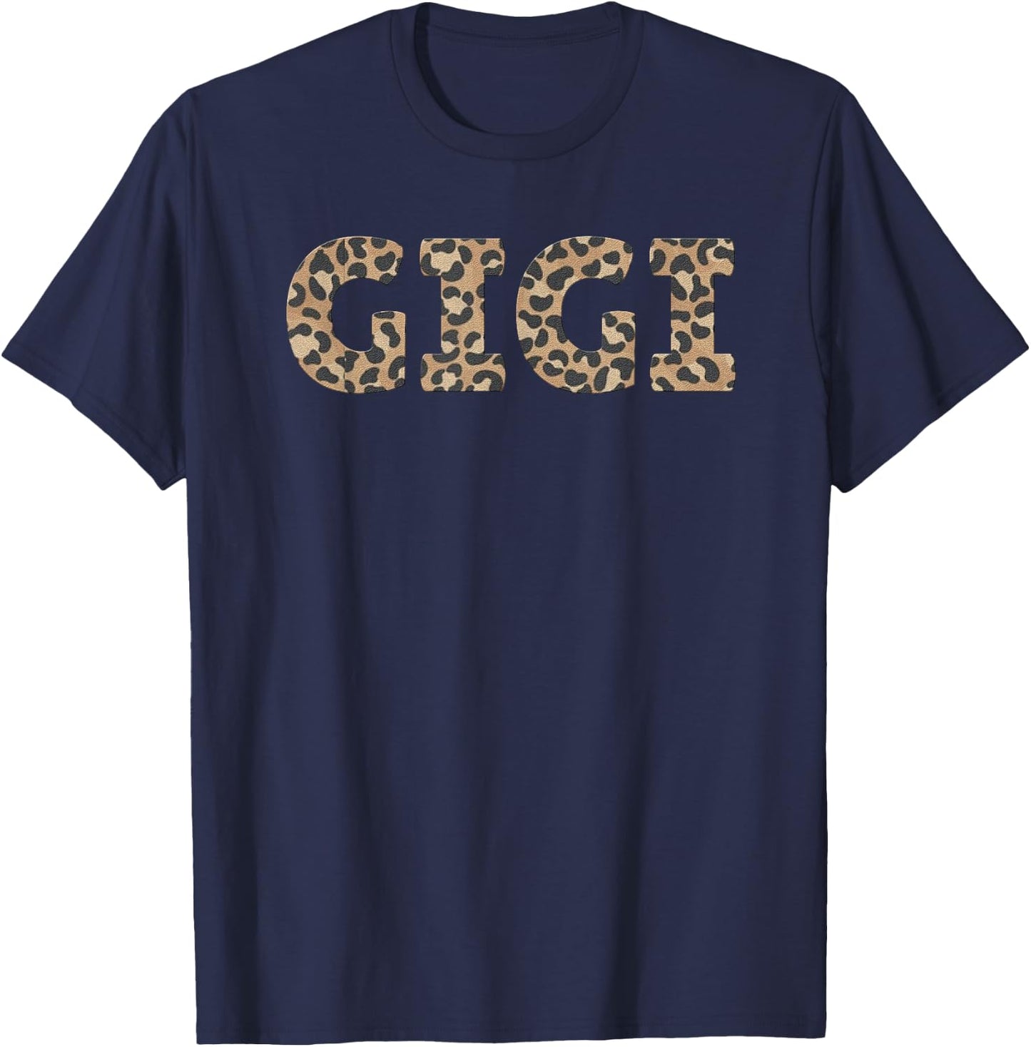 GIGI Leopard Cheetah Animal Print Proud Grandma Grandmother T-Shirt - T-Shirt | Navy