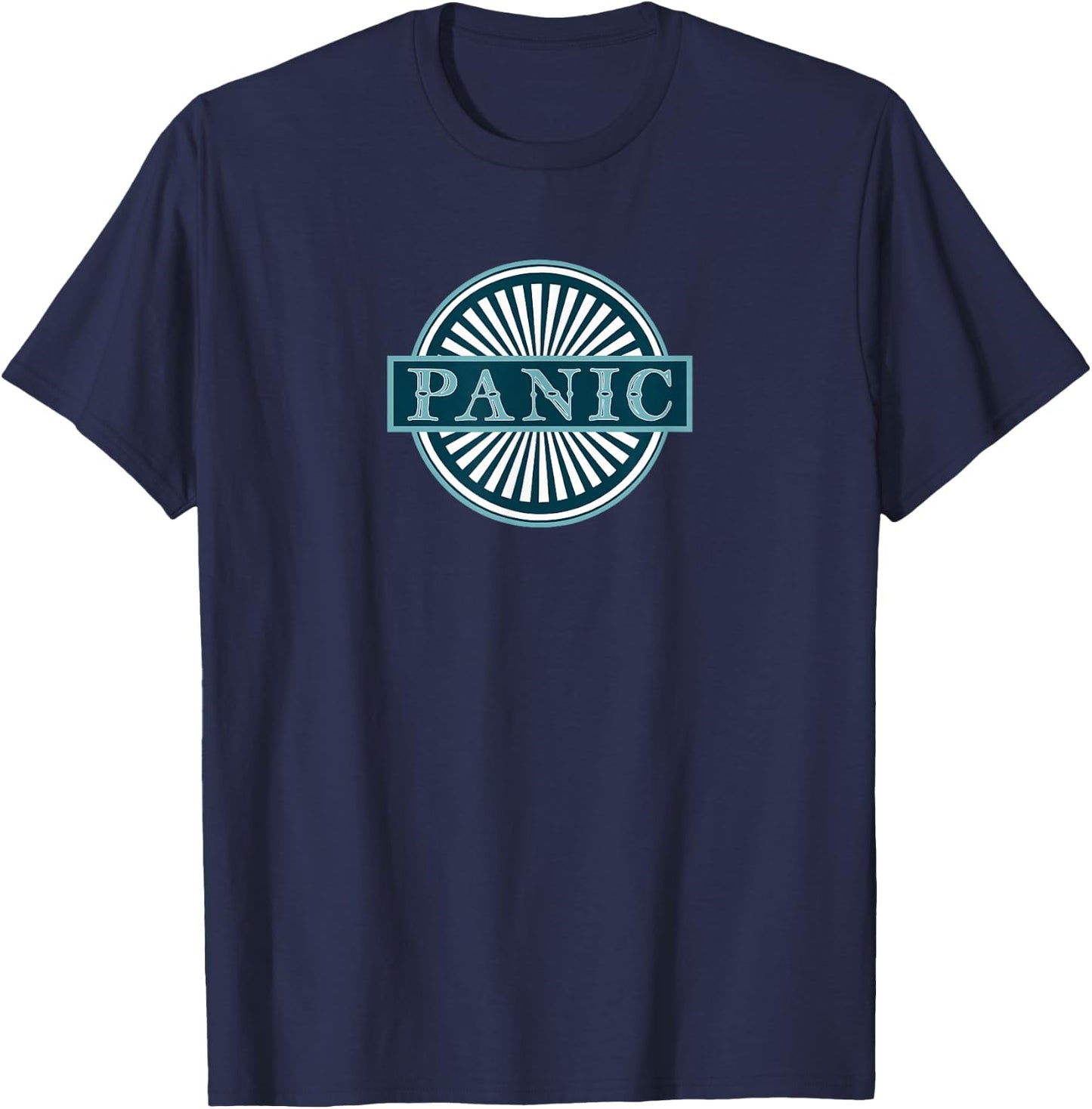 Panic Retro Vintage Style Jam Music Design T-Shirt - T-Shirt | Navy