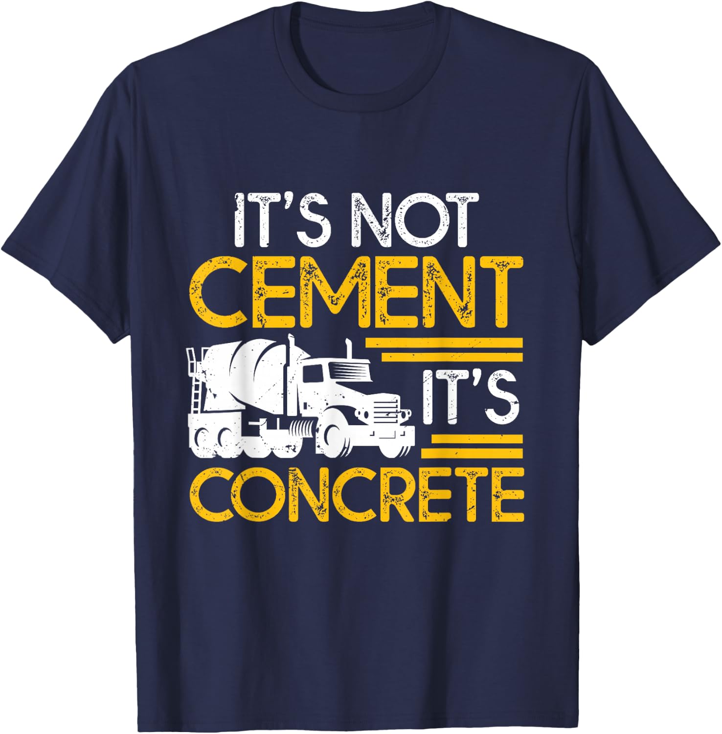 SHIRTSIDE Concrete Men's & Women's Black Concrete Pump Operator , Classic Fit, Short Sleeve, Small, Round Neck, Modern Concrete Design, All Seasons T-Shirt - T-Shirt | Navy