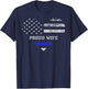 Blue Line Heart design Wife of Police Proud USA T-Shirt - T-Shirt | Navy