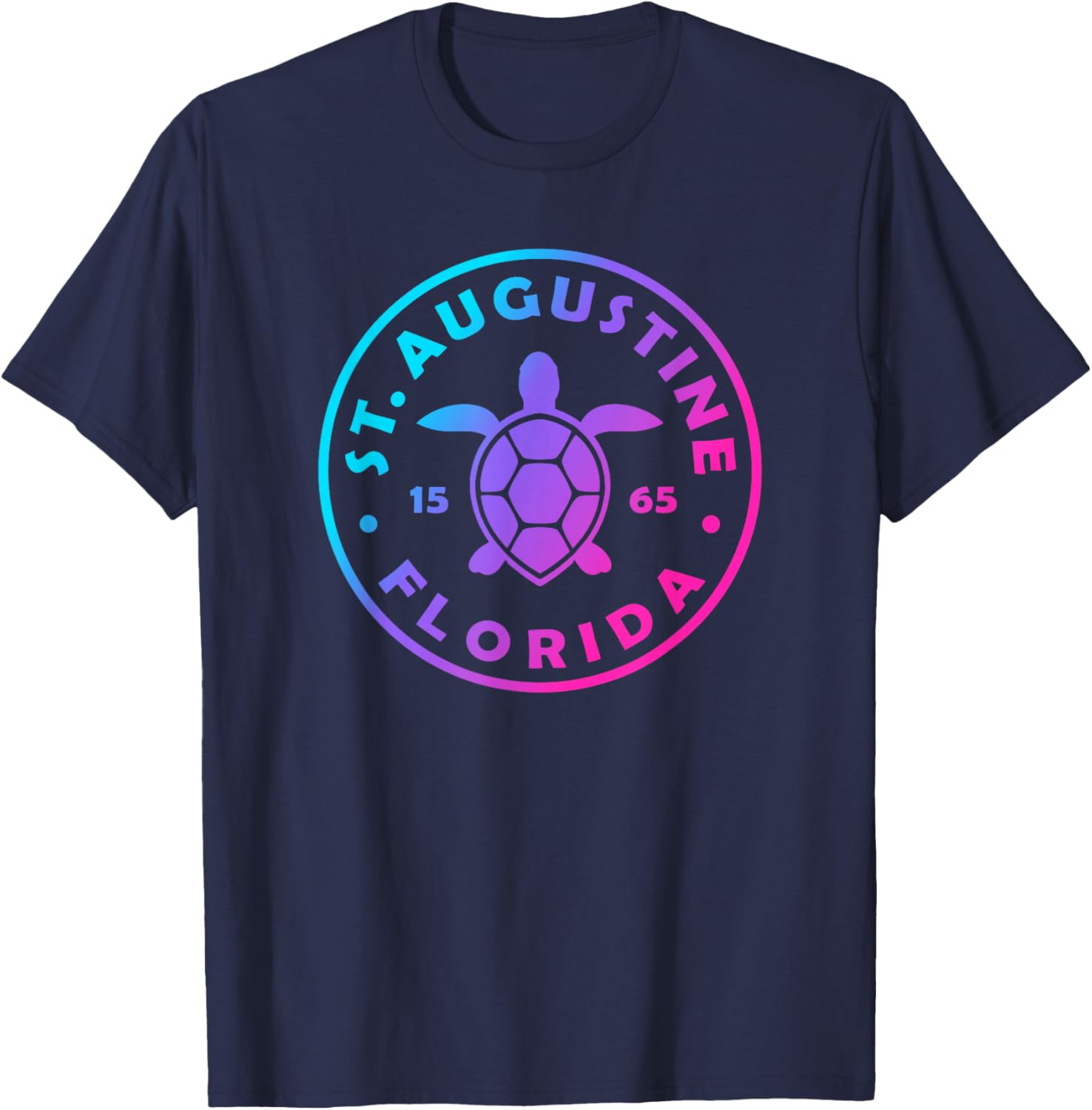St. Augustine Florida Sea Turtle Tie Dye Beach Vacation T-Shirt - T-Shirt | Navy