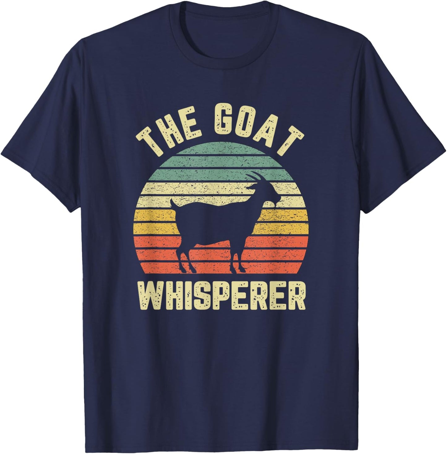 Goat Whisperer Shirt Funny Retro Vintage Goat Lover Farmer T-Shirt - T-Shirt | Navy