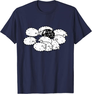 Rock-n-Roll Peace Love Black Sheep Funny Animals Graphic Art T-Shirt - T-Shirt | Navy