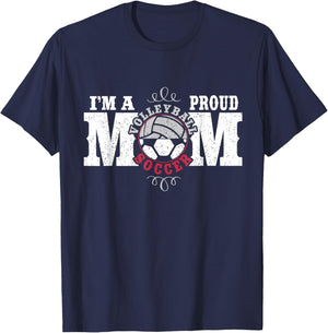 I'm a Proud Volleyball Soccer Mom - Combined Sports T-Shirt - T-Shirt | Navy