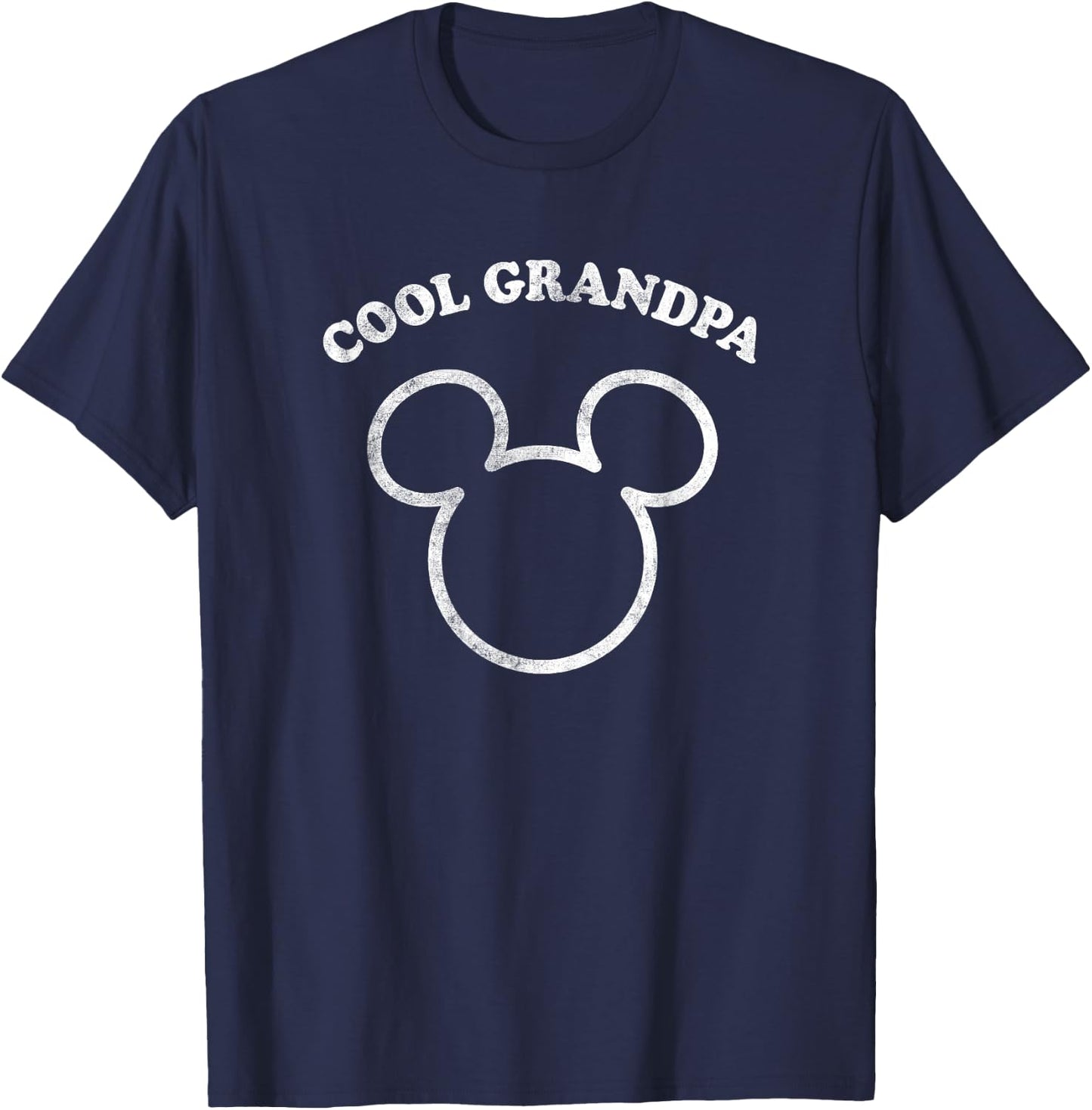 Disney Mickey and Friends Cool Grandpa Distressed Chest Logo T-Shirt - T-Shirt | Navy